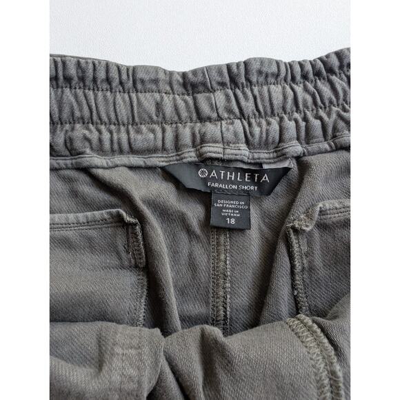 Athleta Farallon Shorts Women's 18 Olive Army Green Pockets Drawstring - Picture 4 of 10